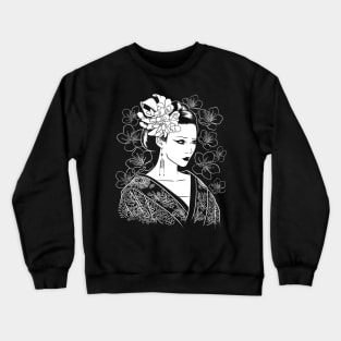 Japanese Geisha flower Crewneck Sweatshirt